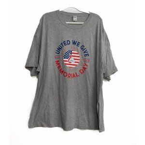 United We Give Memorial Day Blood Donor T-Shirt 4XL Gray